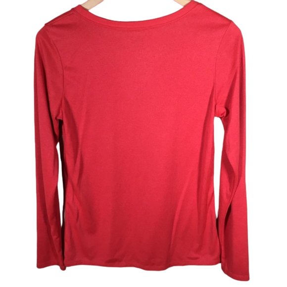 Nike Dri-Fit Long Sleeve Shirt Orange Running Gym Workout Athletic Athleisure M - Picture 6 of 6